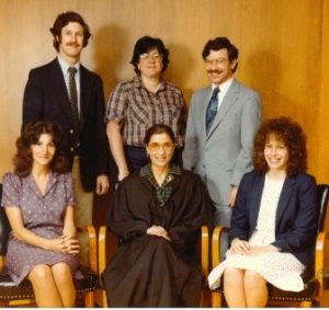 Ruth Bader Ginsburg and staff 1980