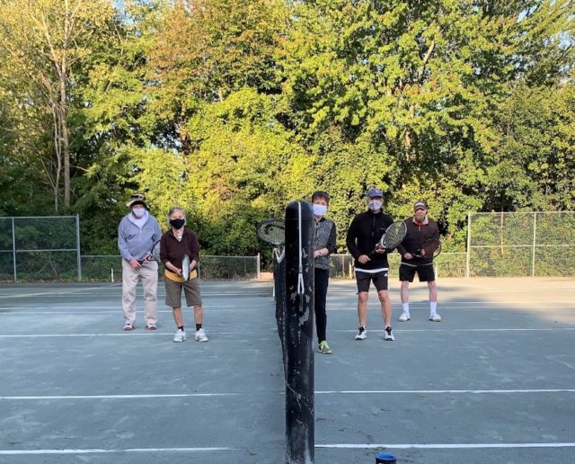 tennis on a cool morning