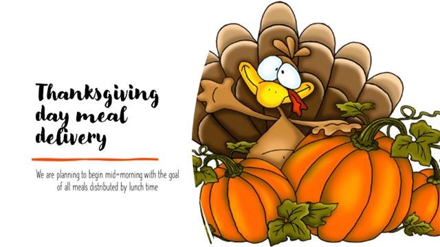 Turkey and pumpkins - meal delivery announcement