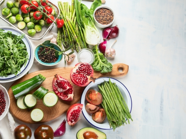 colorful array of fruits and vegetables 