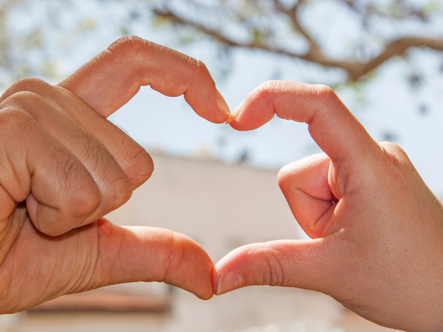 hands in heart shape 