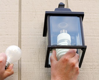 light bulb being replaced