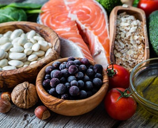 healthy foods on a table