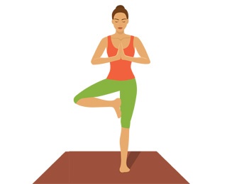 woman doing tree pose