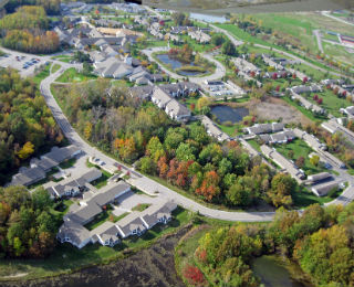 Looking down on the entire Oberlin Campus Grounds
